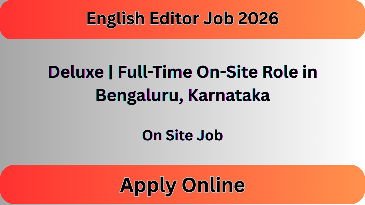 English Editor Job 2026