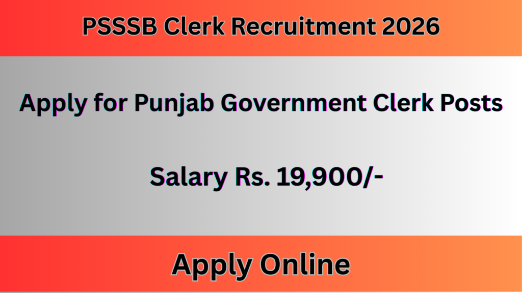 PSSSB Clerk Recruitment 2026