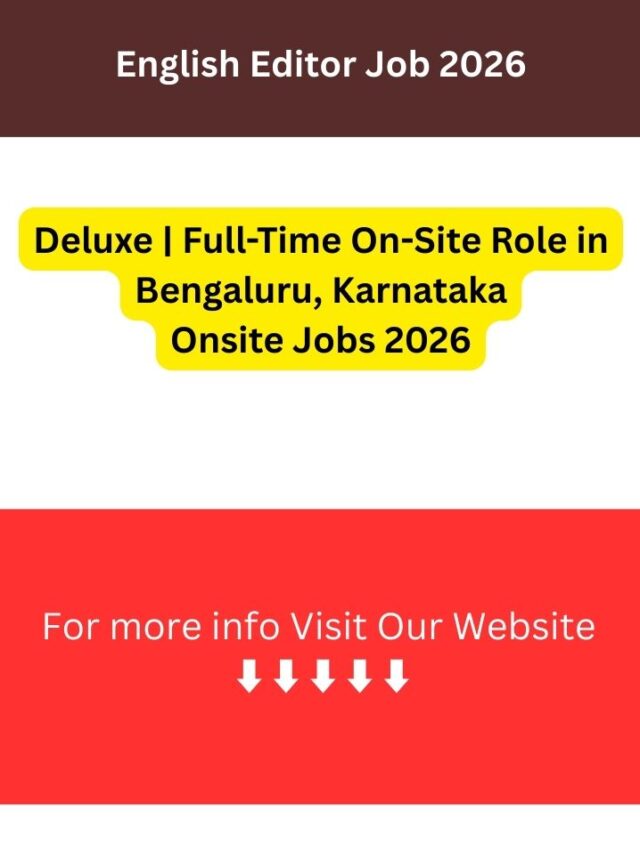 English Editor Job 2026