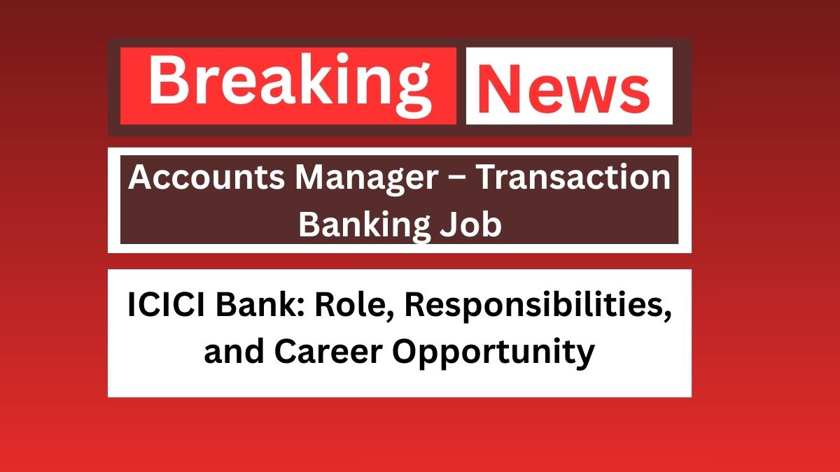 Accounts Manager – Transaction Banking Job