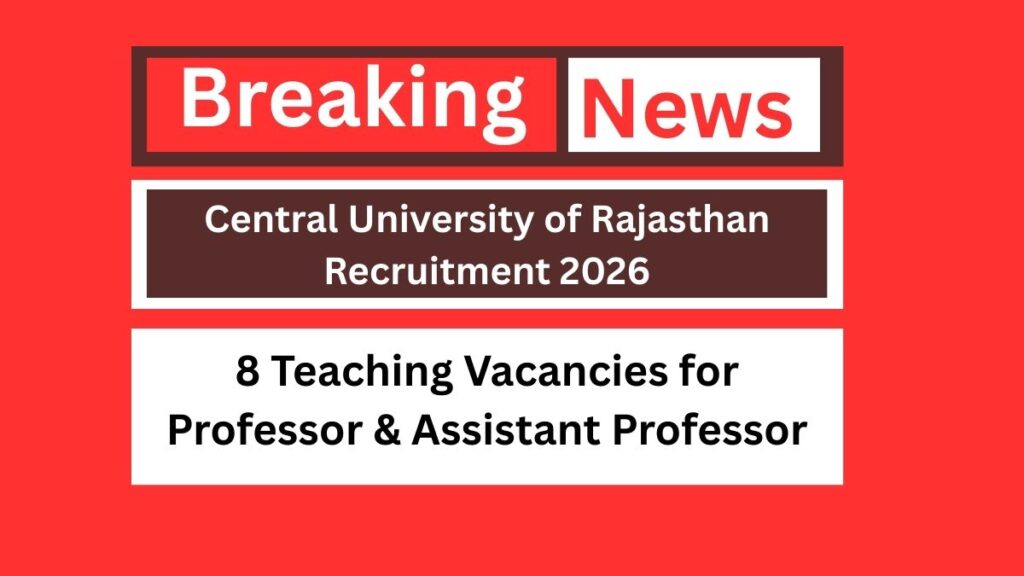 Central University of Rajasthan Recruitment 2026