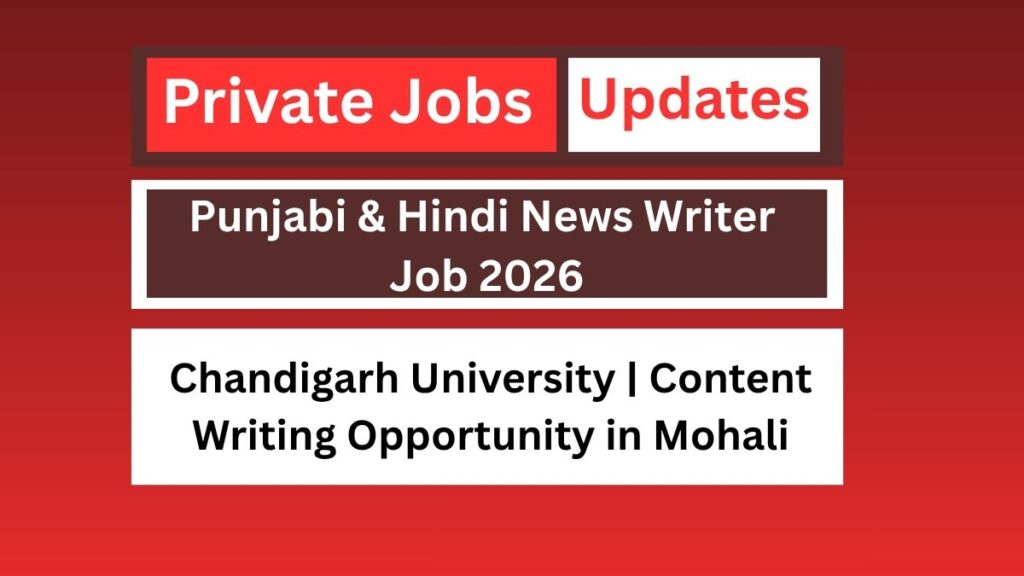 Punjabi & Hindi News Writer Job 2026