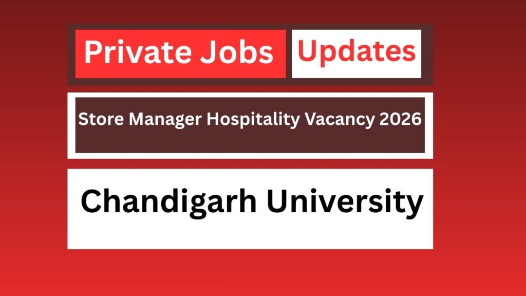 Store Manager Hospitality Vacancy 2026