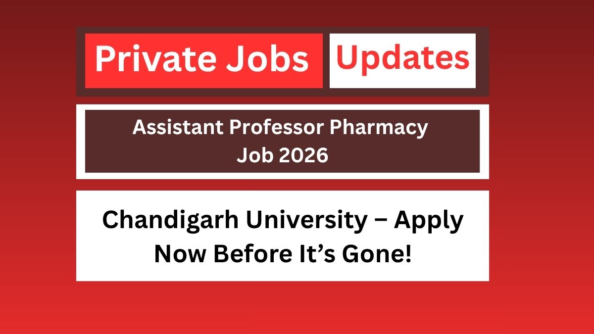 Assistant Professor Pharmacy Job 2026
