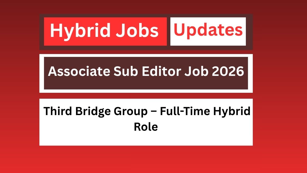 Associate Sub-Editor Job 2026