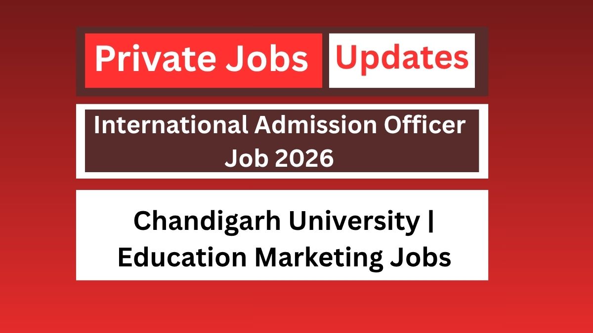 International Admission Officer Job 2026