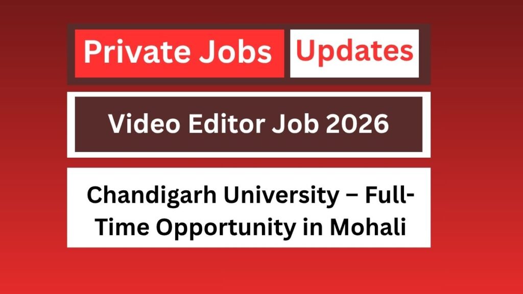 Video Editor Job 2026